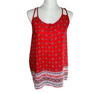 Pink Rose Sleeveless Top Size Large